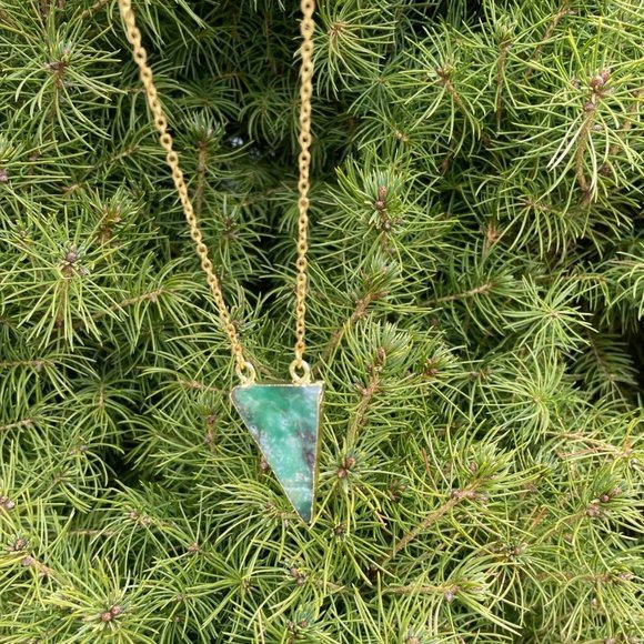NWOT Natural chrysoprase stone pendant necklace - Picture 4 of 4